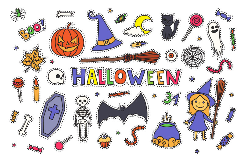vector-halloween-stickers-patterns