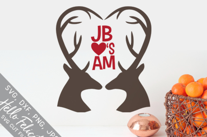Download Deer Antlers Heart Monogram SVG Cutting Files By Hello ...