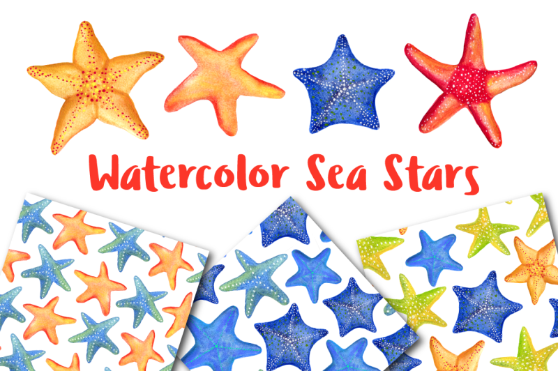 watercolor-sea-stars-patterns