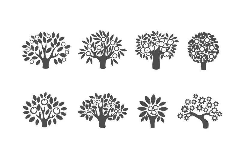 apple-tree-illustration-icon-set