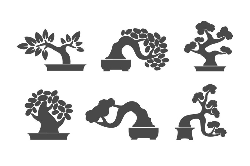bonsai-illustration-icon-set