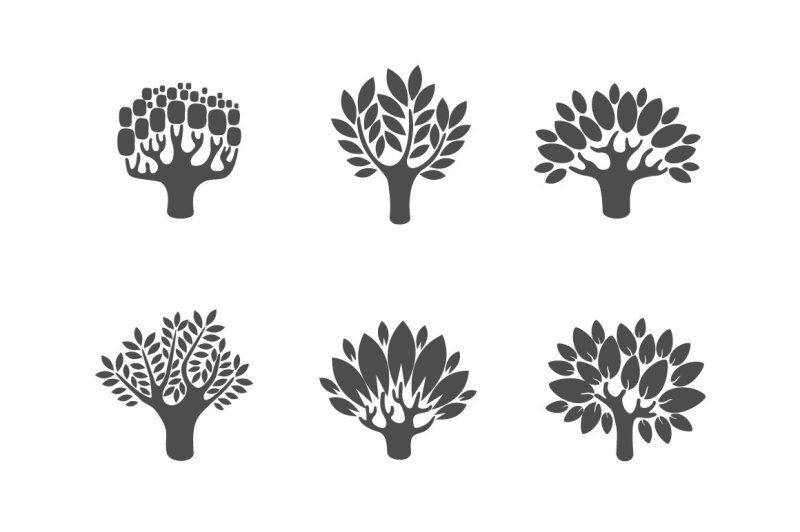 tree-illustration-icon-set