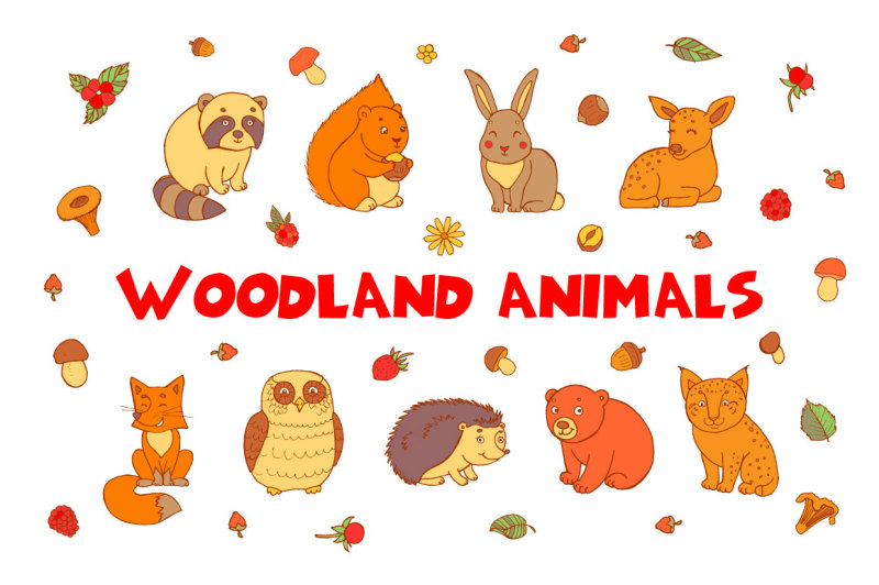 woodland-vector-animals-patterns