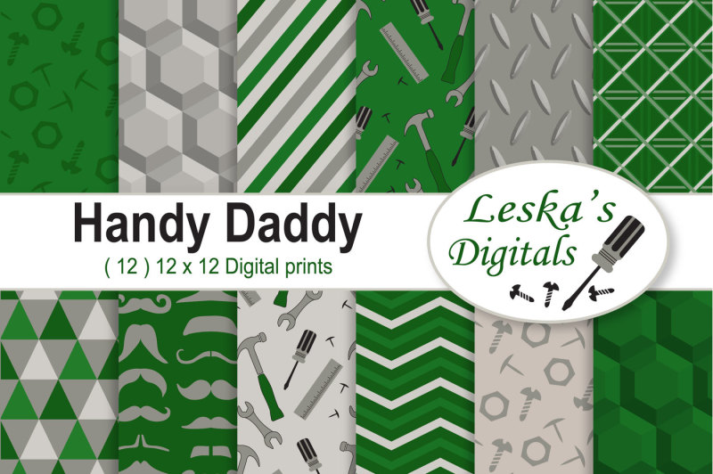 father-s-day-digital-paper-green