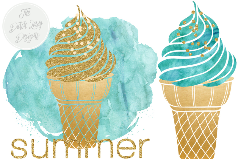 icecream-amp-summer-clipart-set