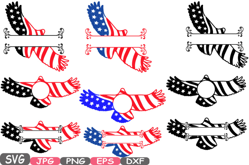 American Chevron flag Split & circle frame svg Eagle USA Eagles File ...