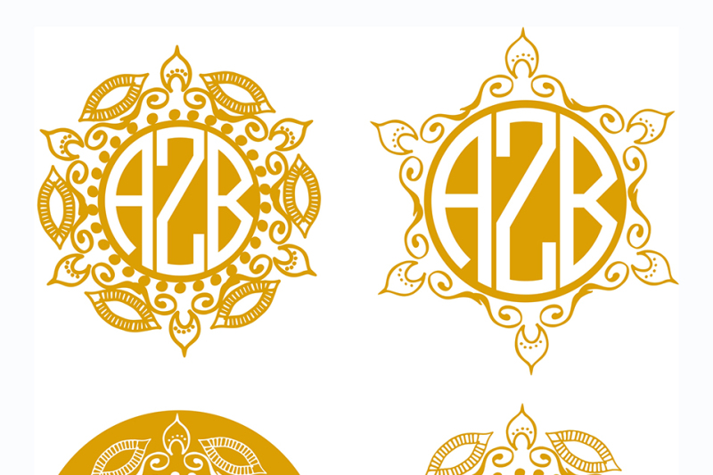 Download Mandala Monograms SVG, DXF, JPG, PNG, DWG, AI, EPS By Dreamer's Designs | TheHungryJPEG.com