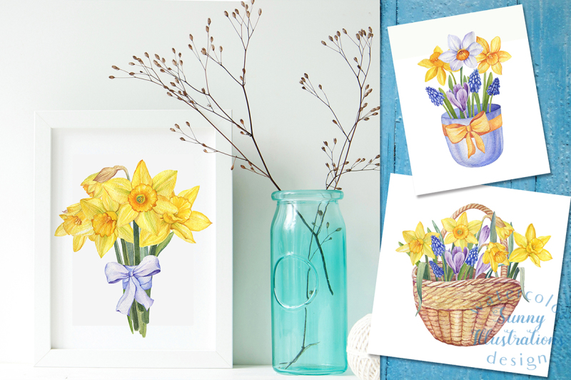 watercolor-daffodils