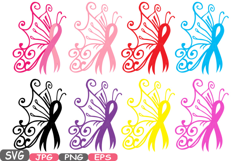 Download Awareness Ribbon Butterfly SVG Cricut Silhouette swirl ...