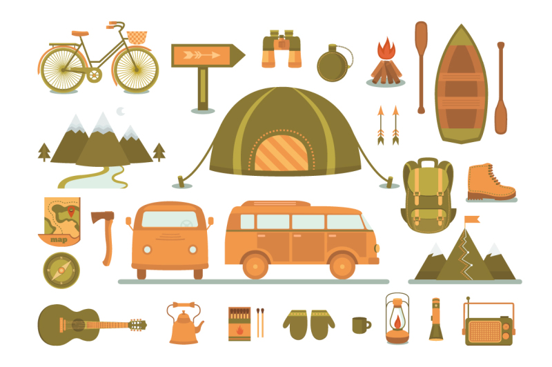 camping-illustrations-and-elements