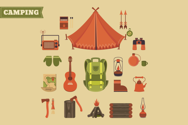 camping-illustrations-and-elements
