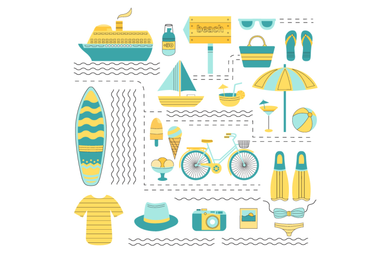 summer-illustrations-and-line-icons