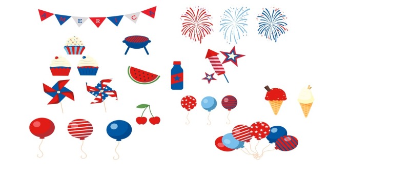 independence-party-celebration-kit-vector-illustration-pack