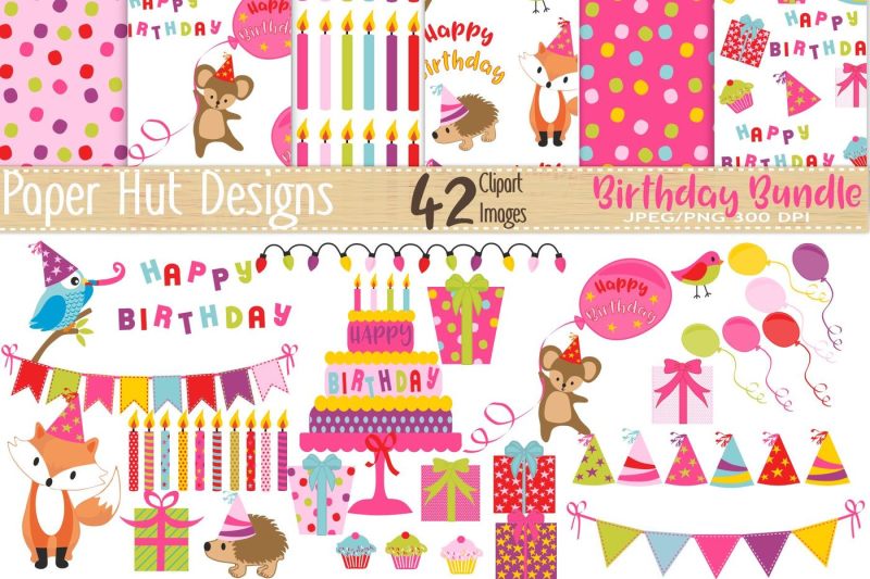 girls-birthday-bundle-clipart-and-seamless-paper-set