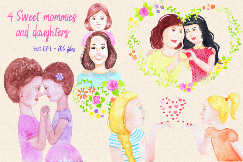 mommy-sweet-mommy-watercolor-handmade-clipart-collection-20-elements