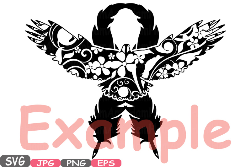eagle-flower-breast-cancer-birds-feathers-svg-cricut-silhouette-swirl-props-cutting-files-awareness-survivor-clipart-digital-vinyl-520s