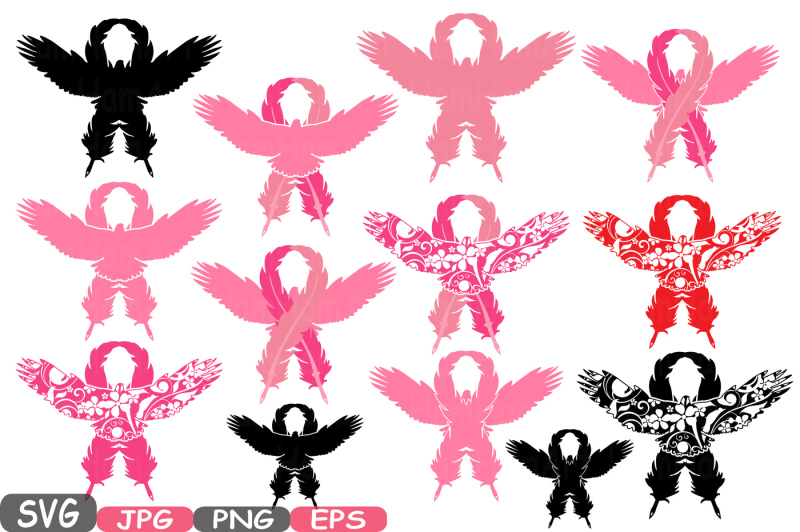 Download Eagle Flower Breast Cancer birds Feathers SVG Cricut ...