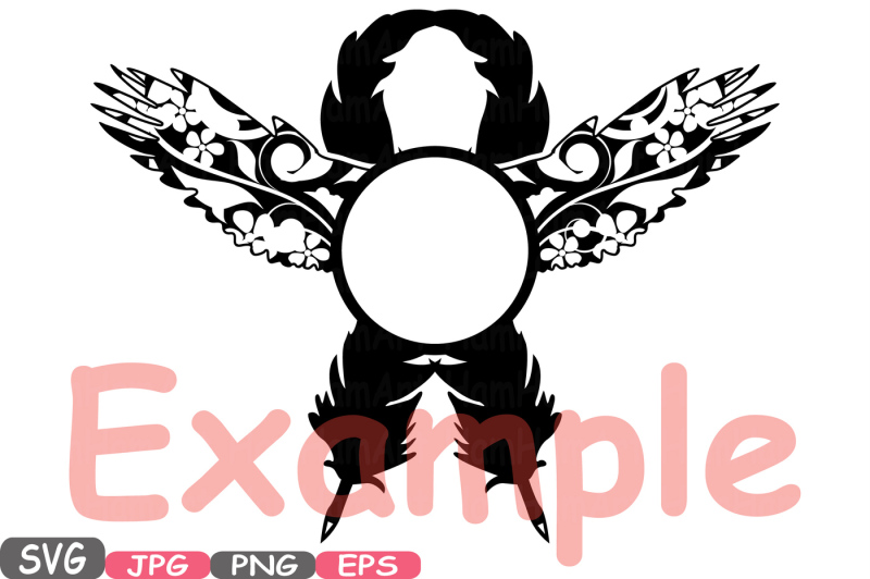 eagle-flower-breast-cancer-birds-feathers-frame-split-circle-svg-cricut-silhouette-swirl-props-cutting-files-awareness-survivor-clipart-522s