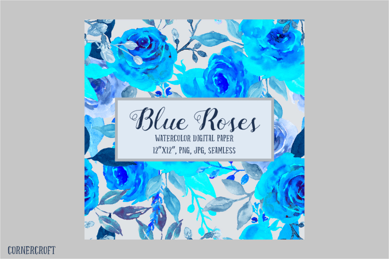 digital-paper-blue-rose-watercolor