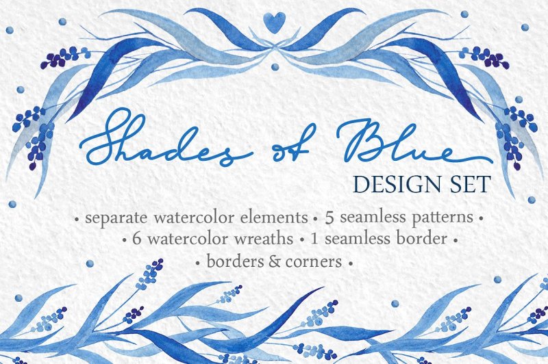 watercolor-design-set-in-blue-tones