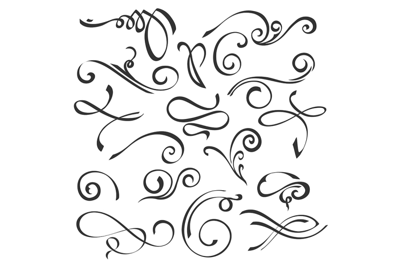 calligraphic-swirls-element-set