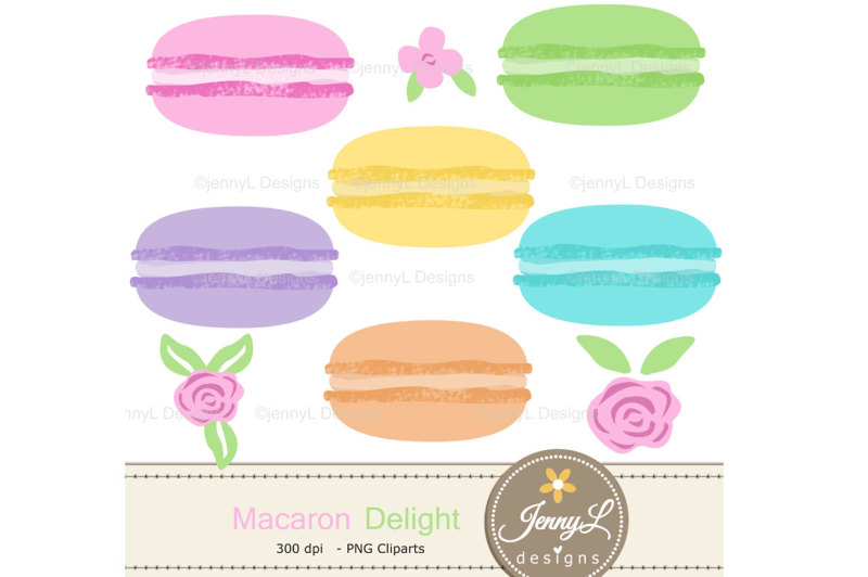 macaron-digital-papers-and-cliparts-set