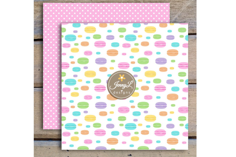 macaron-digital-papers-and-cliparts-set