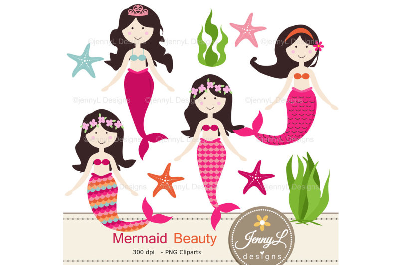 mermaid-digital-paper-and-clipart