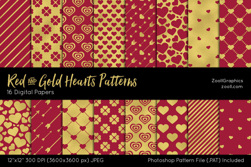 red-and-gold-hearts-digital-papers