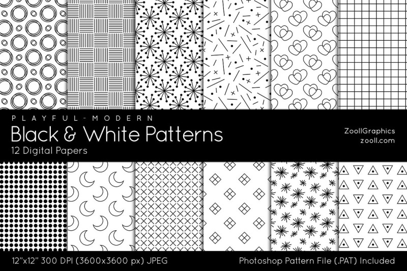 black-and-white-digital-papers-playful-modern