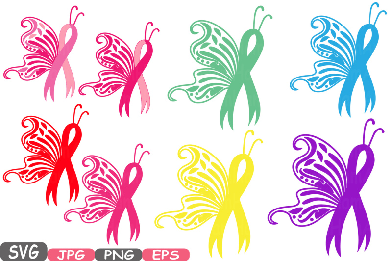 Breast Cancer Butterfly SVG Cricut Silhouette swirl Props ...