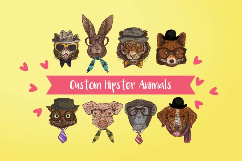 custom-hipster-animals