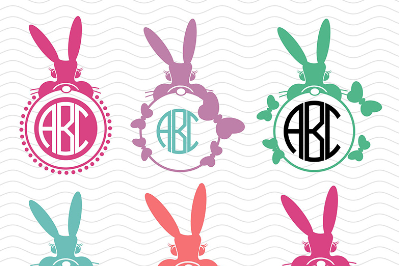 Download 8 Bunny Monograms Bundle SVG, DXF, JPG, PNG, AI, EPS By ...