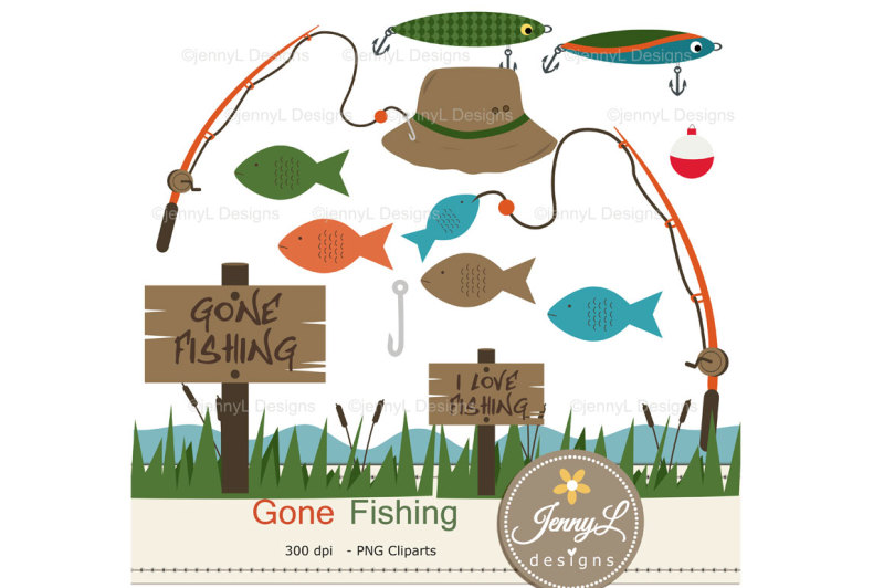fishing-digital-papers-and-clipart-set
