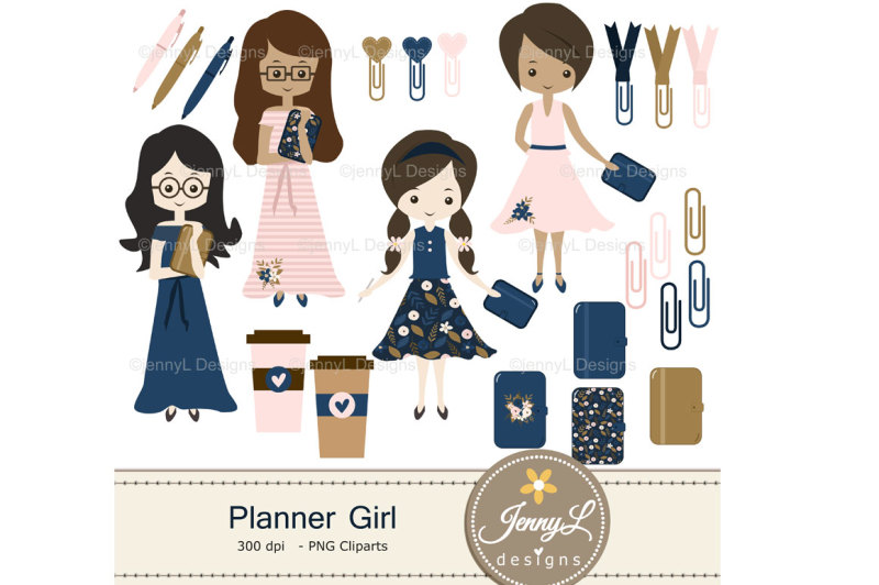 planner-girl-digital-papers-and-clipart-set