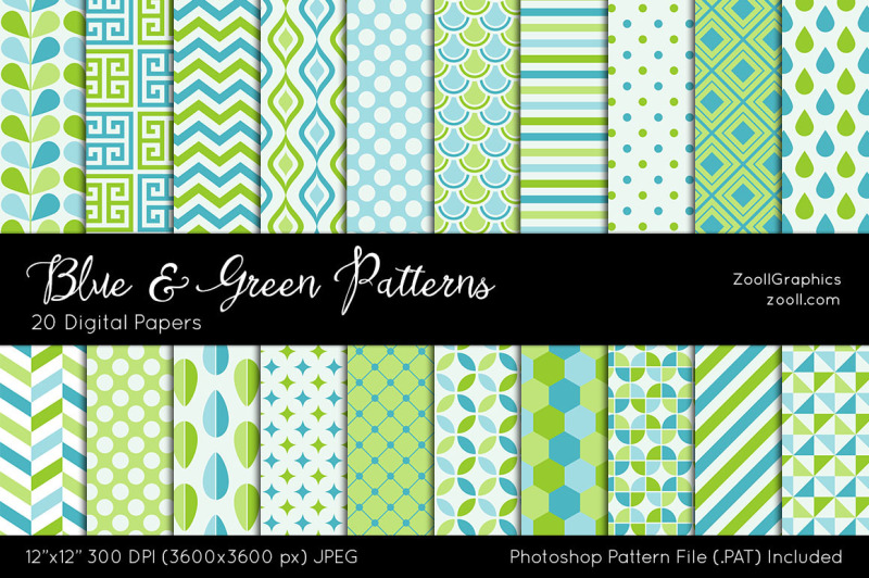 blue-and-green-digital-papers