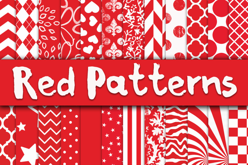 red-patterns-digital-paper