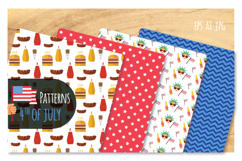 4th-of-july-8-patterns-set