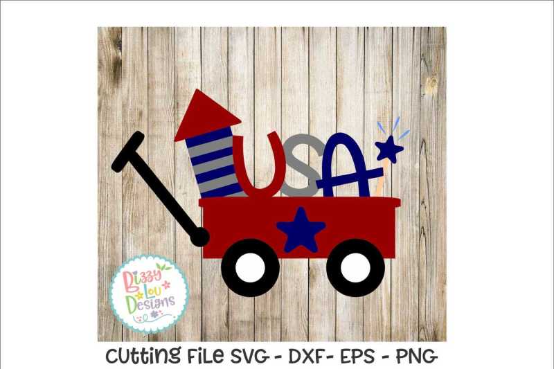 Download USA red wagon SVG EPS DXF PNG - Cutting file By Bizzy Lou ...