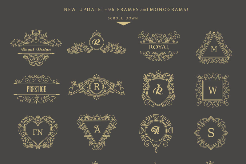 set-of-vintage-frames-and-monograms