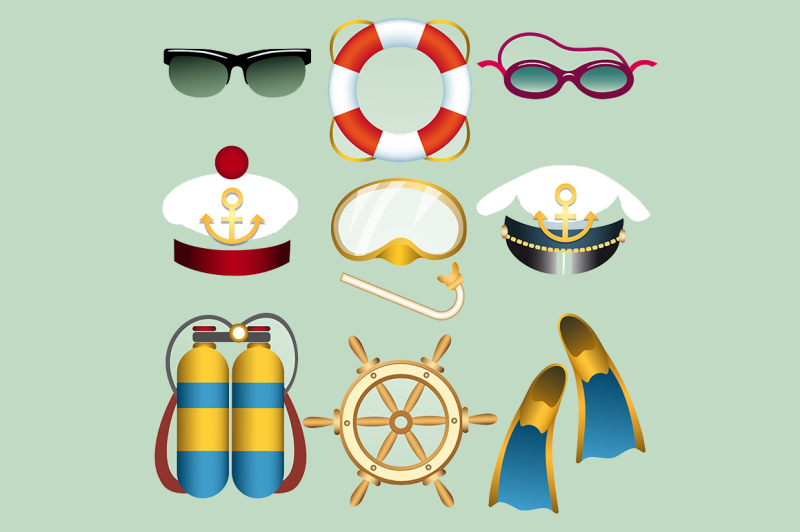 summer-beach-vacation-cartoon-emblem-set