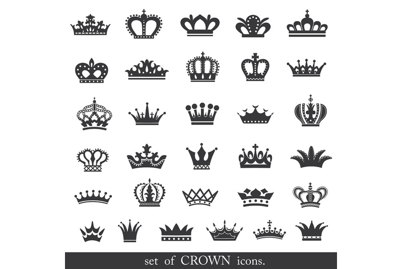 set-of-gold-and-silver-crown-icons