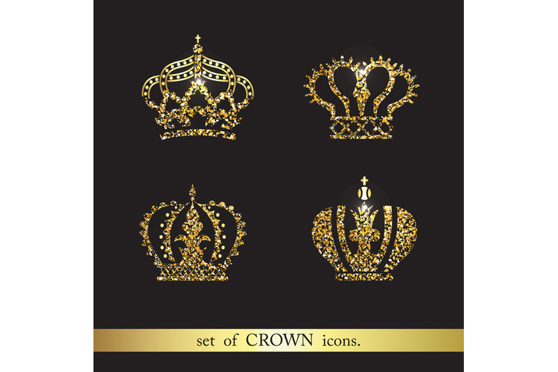 set-of-gold-and-silver-crown-icons