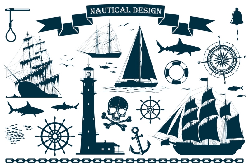 nautical-design-elements-vector-set