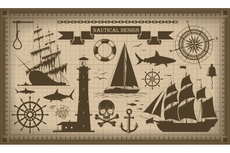 nautical-design-elements-vector-set