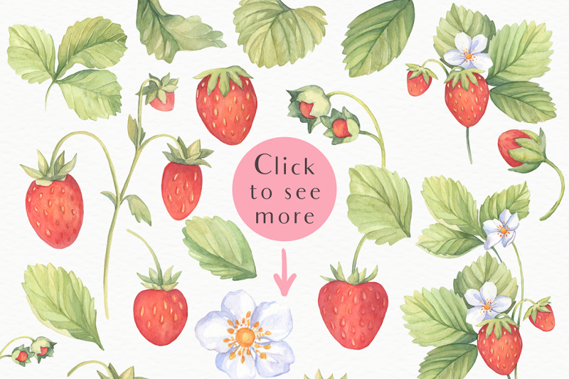sweet-strawberry-watercolor-set