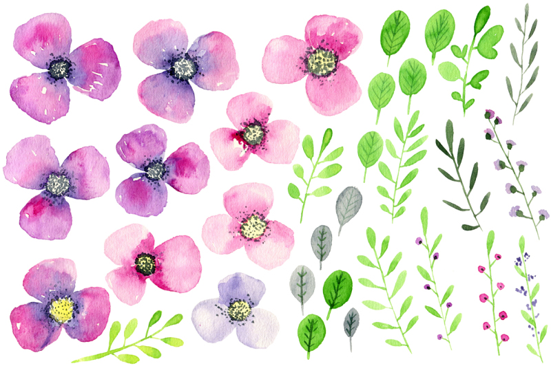 violet-and-purple-watercolor-flowers