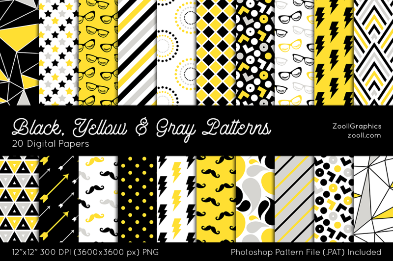 black-yellow-and-gray-digital-papers