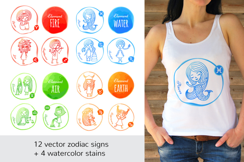 watercolor-zodiac-signs-cute-girls