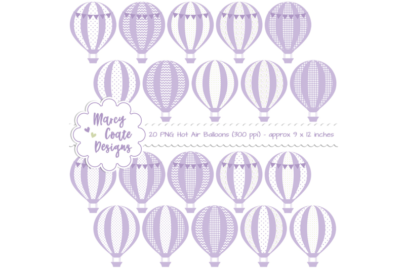 lavender-hot-air-balloons-clipart-png